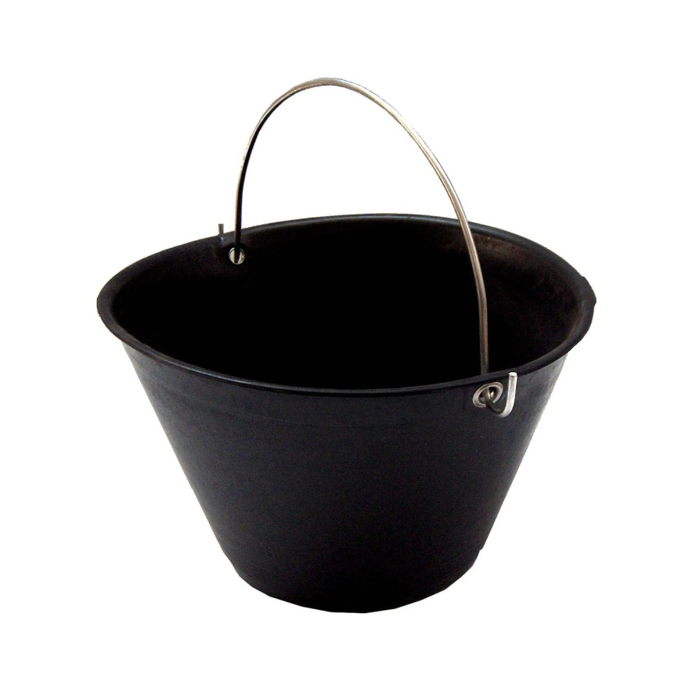 Secchio Muratore Cardarella Nera In Plastica Con Manico - Diametro 34