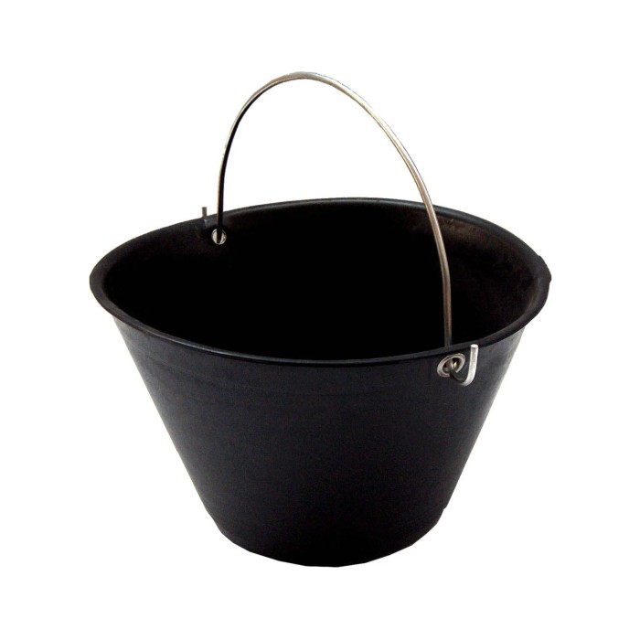Secchio Muratore Cardarella Nera In Plastica Con Manico - Diametro 34